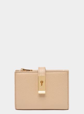 Bally Lock Me Wallet In Grained Leather in Sabbia 26+Y Gold at Nordstrom