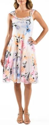 Komarov Scarf Charmeuse & Chiffon Cocktail Dress in Petal Splash at Nordstrom Rack, Size X-Large