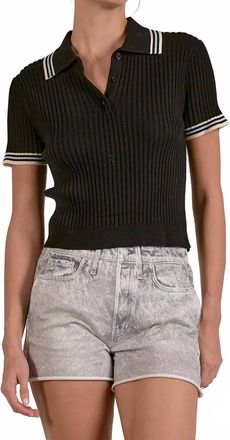 Elan Ribbed Knit Sweater In Black