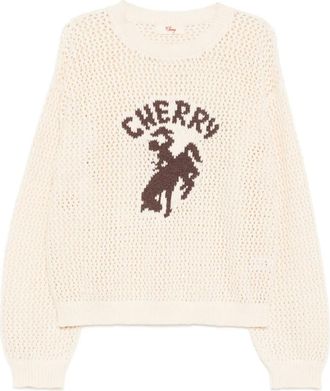 Cherry Los Angeles logo-embroidered jumper - Neutrals