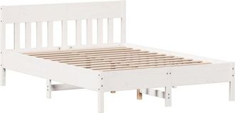 vidaXL Estructura De Cama Sin Colch&oacute;n Madera De Pino Blanca 120x200 Cm Vidaxl
