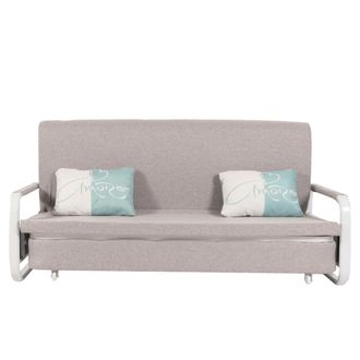 Hhg Non Utilizzato] Divano Letto Hhg 530, Sof&agrave;, Funzione Letto Box Superficie Sdraiata, 190x185cm, Stoffa/tessuto Grigio Chiaro