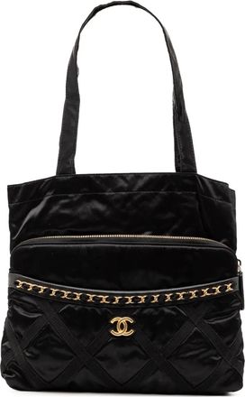 Chanel Borsa tote Lifestyle pieghevole in nylon gros grain 2021 - Nero