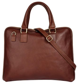 Pik&eacute; Aktentasche PIK&Eacute;, Herren, Gr. B/H/T: 37cm x 32cm x 8cm onesize, braun, Leder, gl&auml;nzend, Taschen Aktentasche, echt Leder, Made in Italy