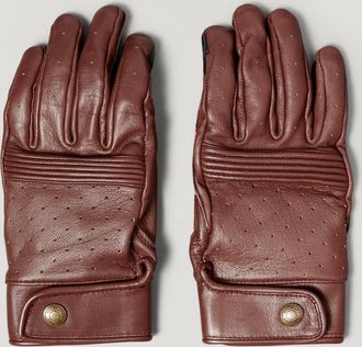 Belstaff Montgomery Motorcycle Glove Unisexs Goat Leather Oxblood Size 2XL