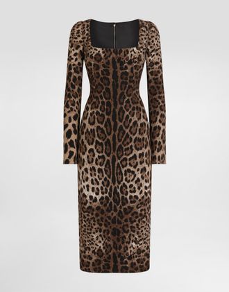 Dolce & Gabbana Leopard-print Fitted Dress - Woman Dresses Animal Print Viscose 44