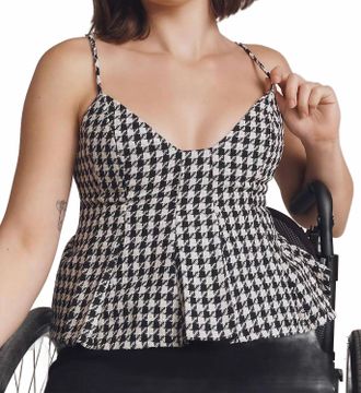 En Saison Marley Peplum Top In Black/white