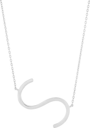 MAX + STONE Solid 10K Yellow or White Gold Initial Pendant Necklace 16-18 inch Cable Chain