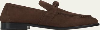 Bottega Veneta Mens Astaire Suede Knot Loafers
