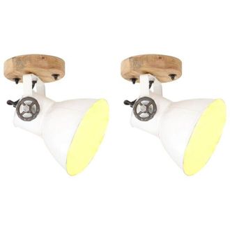 vidaXL Lampade da Parete/Soffitto 2 pz Industriale Bianca 20x25 cm E27 vidaXL