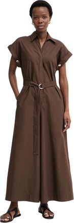 Simona Corsellini Jumpsuit met wijde pijpen - Dames - Jumpsuits - Bruin - S - Katoen - Jumpsuits & Playsuits