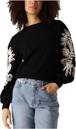 Object Zwarte Gebreide Pullover Sweater - Dames - Ronde hals truien - Zwart - XL - Truien & Vesten