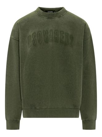 スウェット・トレーナー DSQUARED2 WASHED GREEN SWEATSHIRT WITH LOGO Dsquared2: Green Crew Neck Sweaters now up to −85% | Stylight