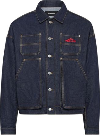 Dsquared2 Giacca denim con logo ricamato - Blu