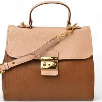 Miu Miu Tweedehands leren handtassen - Dames - Vintage Handtas - Geel - ONE Size - Leer - Vintage