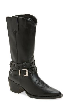 Steve Madden Ames Western Boot in Black Leather at Nordstrom Rack, Size 7