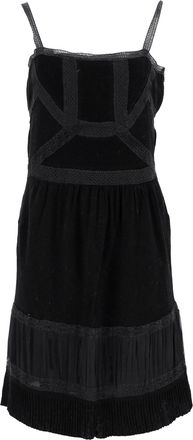 Moschino Moschino mouwloze jurk met kanten details in zwart katoen