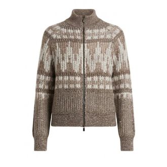 PESERICO Cardigan con zip e motivo geometrico - - Knitwear - Donna - Marrone - XL