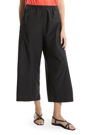 Theory Wide Leg Cotton Blend Crop Paints in Black at Nordstrom, Size X-Large