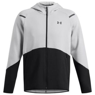 Under Armour Mens Unstoppable Fleece Full-Zip Hoodie - Black/Mod Grey/Black Size 3XL