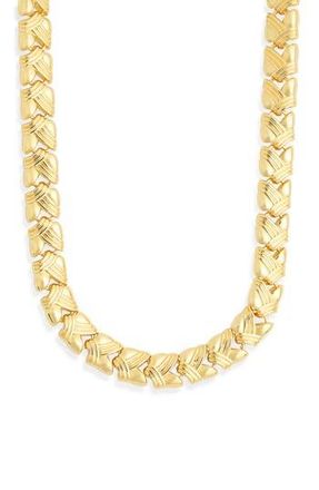 Argento Vivo Textured Link Collar Necklace in Gold at Nordstrom Rack