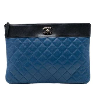 Chanel Pre-owned Clutches, female, Blue, Size: ONE SIZE Pre-owned Vintage Quilted Clutch
