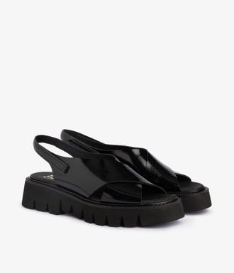 Pedro Garcia Maxi sandal in black naplack leather with Extralight sole | Reme| Spring Summer 26 | PEDRO GARCIA