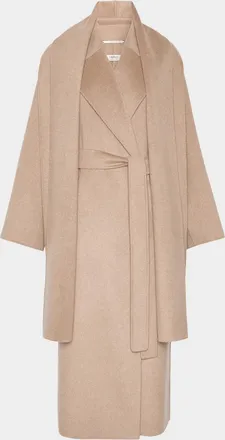 Max Mara Carisma Wool-Cashmere Wrap Coat With Scarf