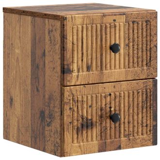 vidaXL Mesita De Noche De Pared Madera Envejecida 33 X 34,5 X 40 Cm Vidaxl