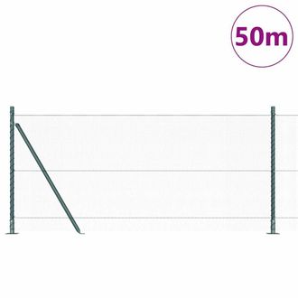Berkfield Home Hexagon Fence Green 0.8x50 m Steel