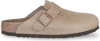 Birkenstock Boston Waxy Leather Sandalen - Heren - Slip ons - Bruin - 44 EU - Leer - Schoenen