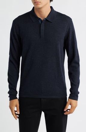 Robert Barakett Thomas Merino Wool Long Sleeve Polo in Navy at Nordstrom Rack, Size Xx-Large