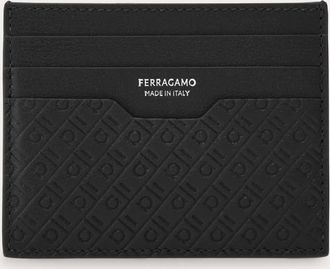 Ferragamo Uomo Porta carte di credito Ferragamo Monogram Nero