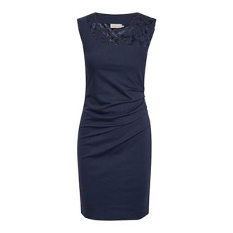 Kaffe Midnight Marine Vivi Jurk met Kant - Dames - Korte kleedjes - Blauw - XL - Polyester - Kleedjes