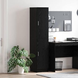 Berkfield Home Buffet Cabinet Black oak Engineered wood Medium Buffet Cabinet