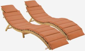 Sweeek Set De 2 Tumbonas De Madera De Acacia