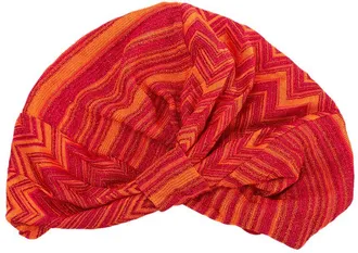 Missoni Red and Orange Glitter Knit Turban
