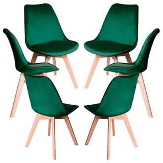 Regalos Miguel Regalos Miguel - Packs Sillas Comedor - Pack 6 Sillas Synk Terciopelo - Verde Oscuro