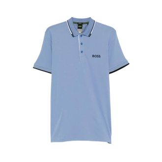 HUGO BOSS Hugo, Polo Shirts, male, Blue, Size: 2XL Sweater Boss