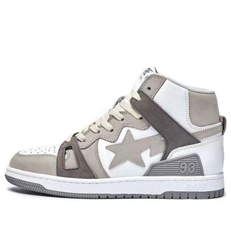 A Bathing Ape Bape Sta 93 High Grey White 1I20-191-011-GREY