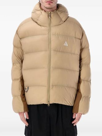 Nike Lunar Lake embroidered ACG-logo hooded jacket - Neutrals