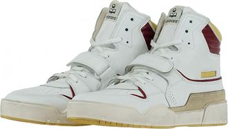 Isabel Marant Mens Trash Sneakers In White/ Maroon/ Yellow