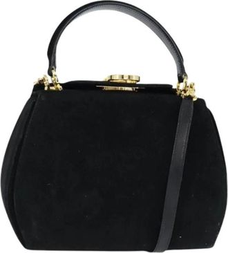 Ferragamo Pre-owned Handtas - Dames - Vintage Handtas - Zwart - ONE Size - Su&egrave;de - Vintage