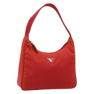 Prada Pre-owned Vintage Pouch - Dames - Pre-owned - Rood - Maat: ONE Size Nylon