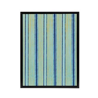 Artery8 Blue Stripes Vintage Pattern Framed Canvas Wall Art Print Furuya Korin | Size: W24 x H32