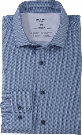 Olymp Olymp, Heren, Overhemden, Blauw, Maat: 4XL