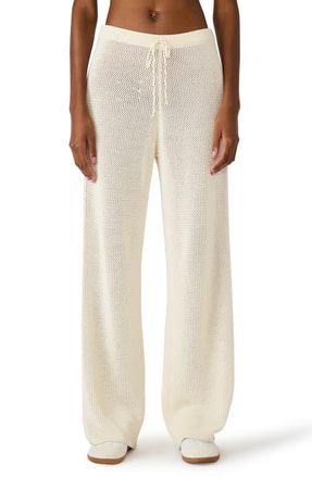 Steve Madden Paisley Open Stitch Wide Leg Pants in Antique at Nordstrom, Size X-Small