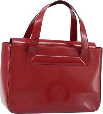 Celine Vintage Leather Red Leather Handbag (Pre-Owned)