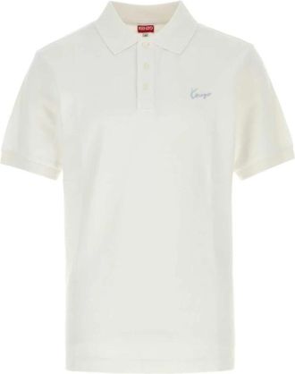 Kenzo Signature Geborduurde Slim Polo - Heren - Polos - Wit - L - Katoen - Tops