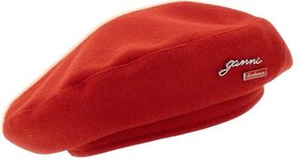Barbour Logo-broche Baret - Dames - Hoeden - Rood - S - Wol - Accessoires